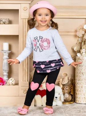 Girls  Make My Heart Glow Top and Leggings Set