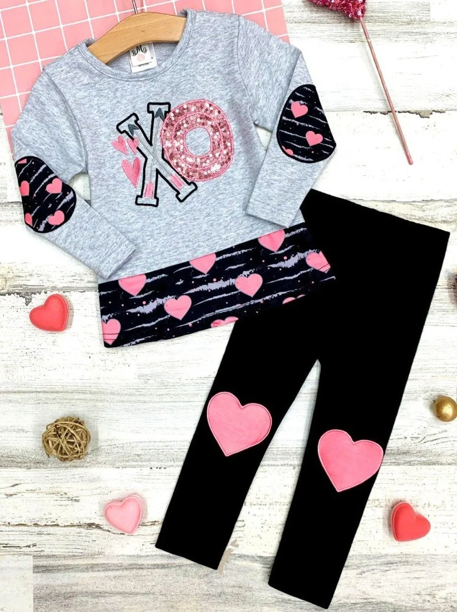 Girls  Make My Heart Glow Top and Leggings Set