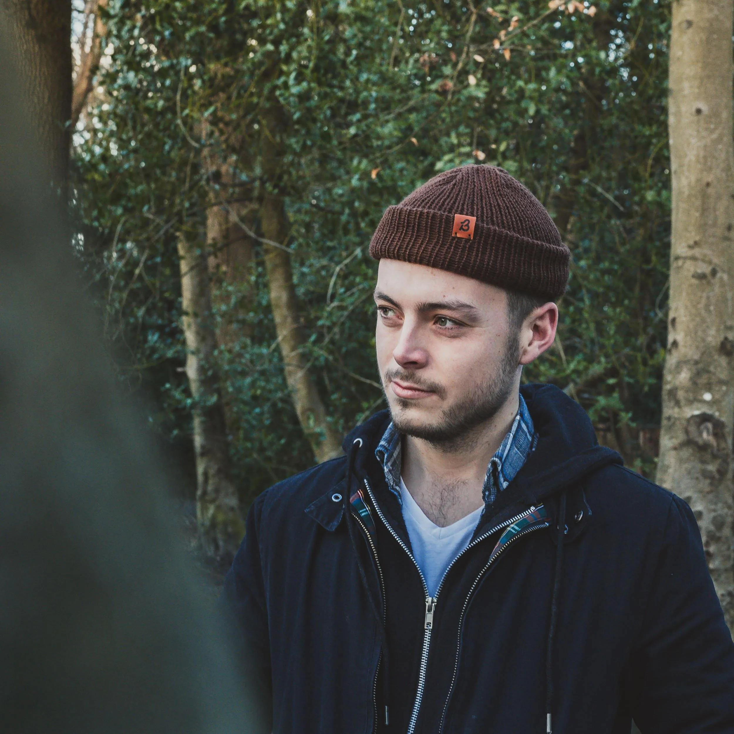 Grey Mix Wooly Beanie Hat