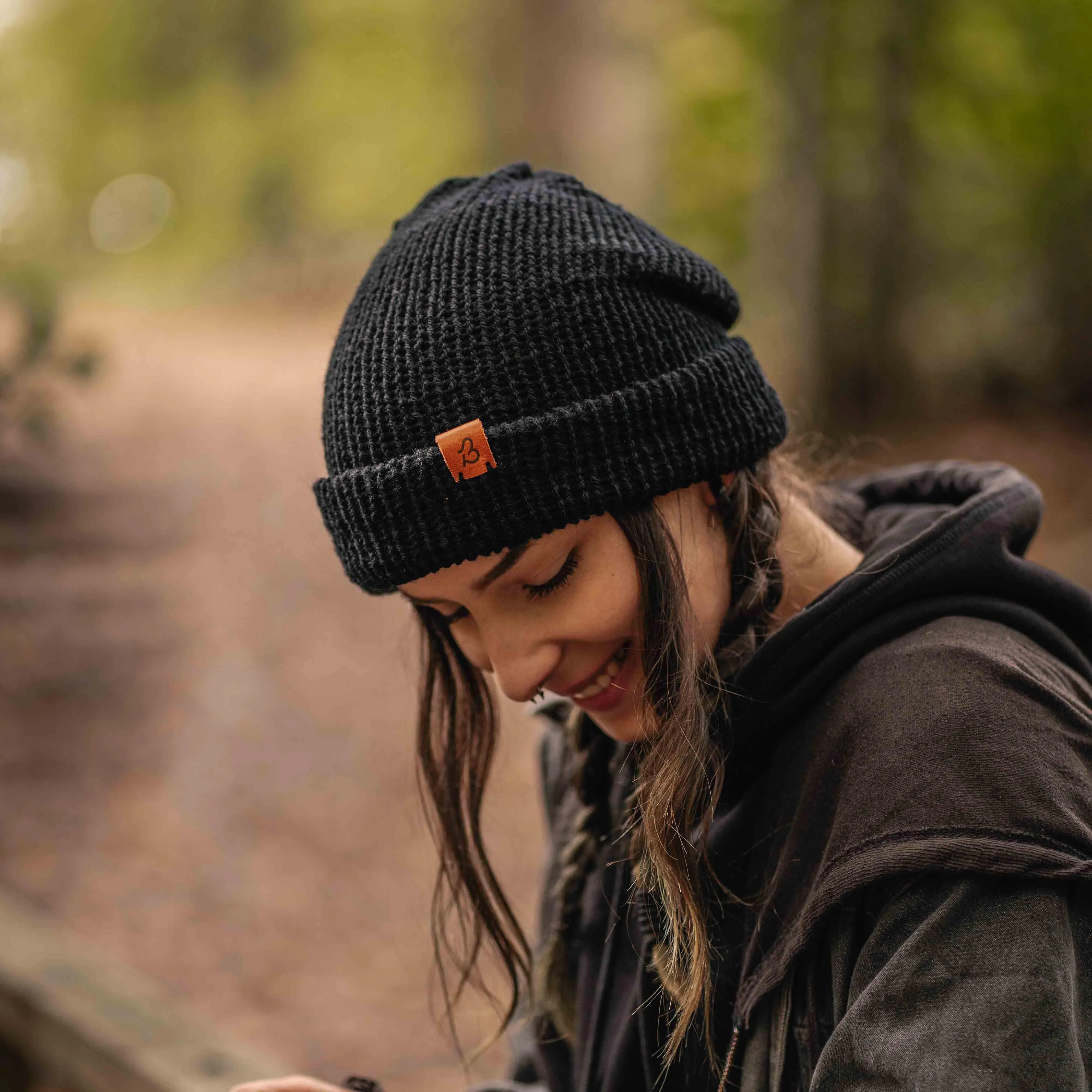 Grey Mix Wooly Beanie Hat