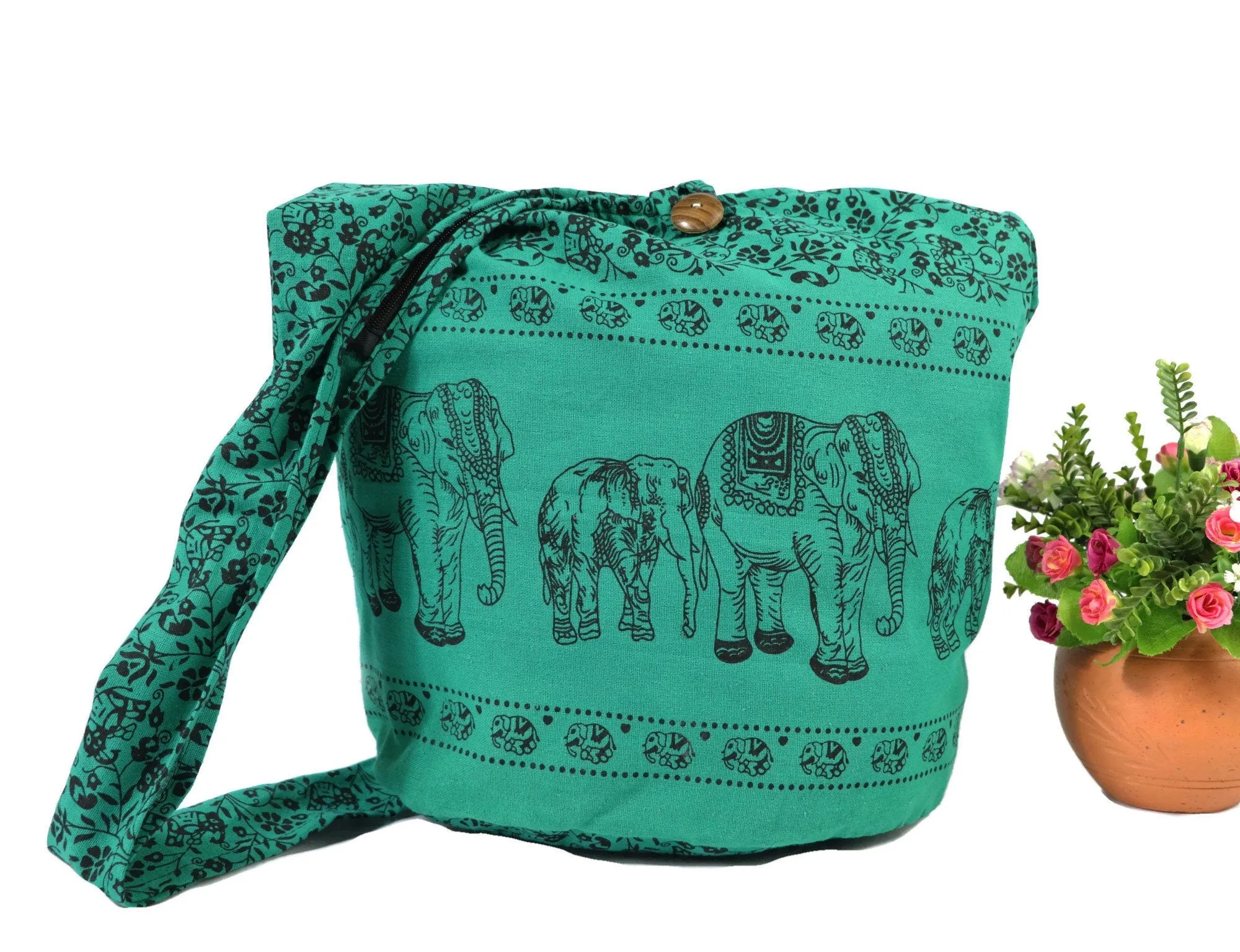 Handmade bags/ Elephants Bags/ Crossbody bags/ Sling Bags/ Cotton Bags / Market Bags / Boho Bags/ Shoulder bags/ Messenger Bag/ Red Crimson