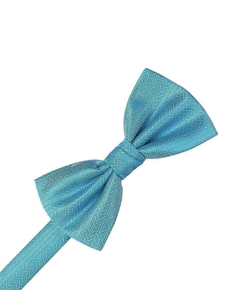 Haze Blue Herringbone Bow Tie