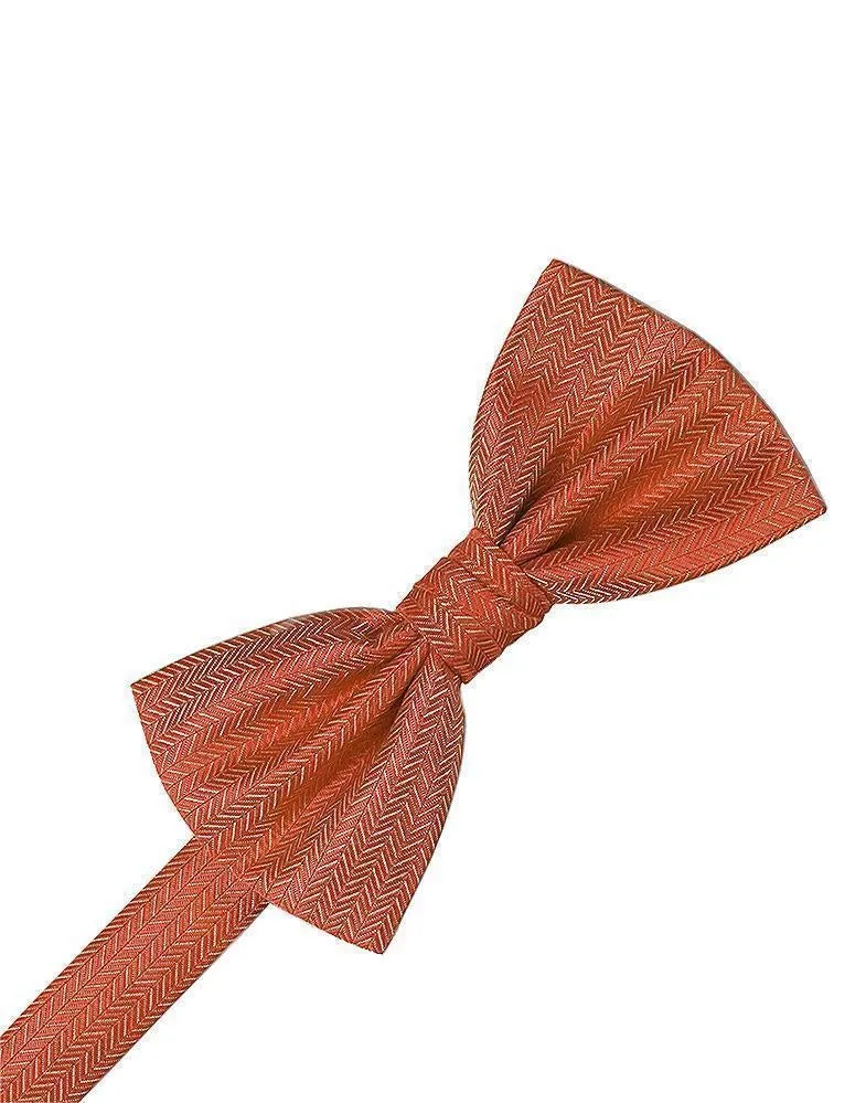 Heather Herringbone Bow Tie