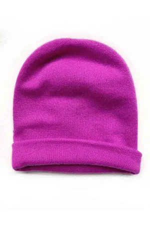 Hot pink Cashmere Beanie Hat for Women