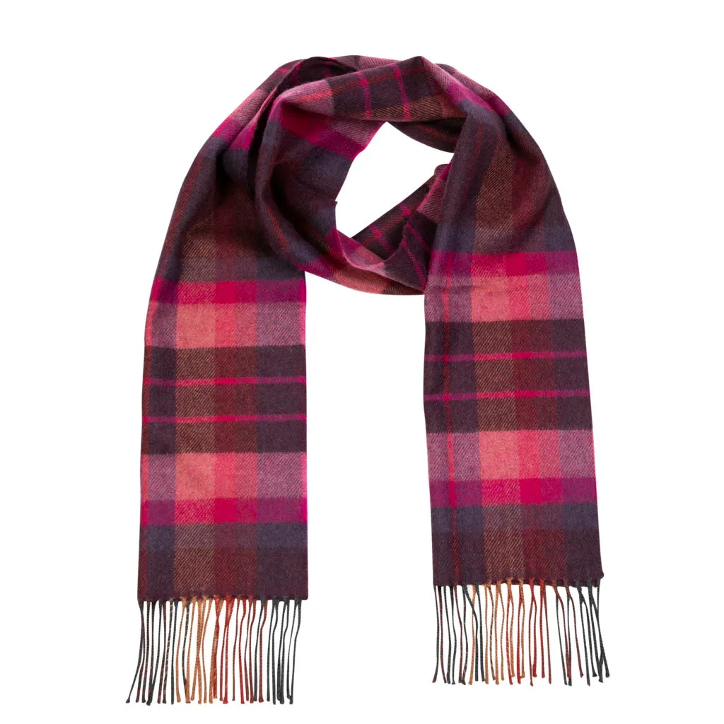 John Hanly Merino Scarf | Pink Burgundy