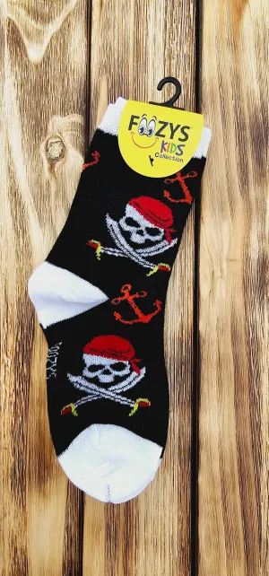 Kid's Foozys Socks - Pirate Skulls