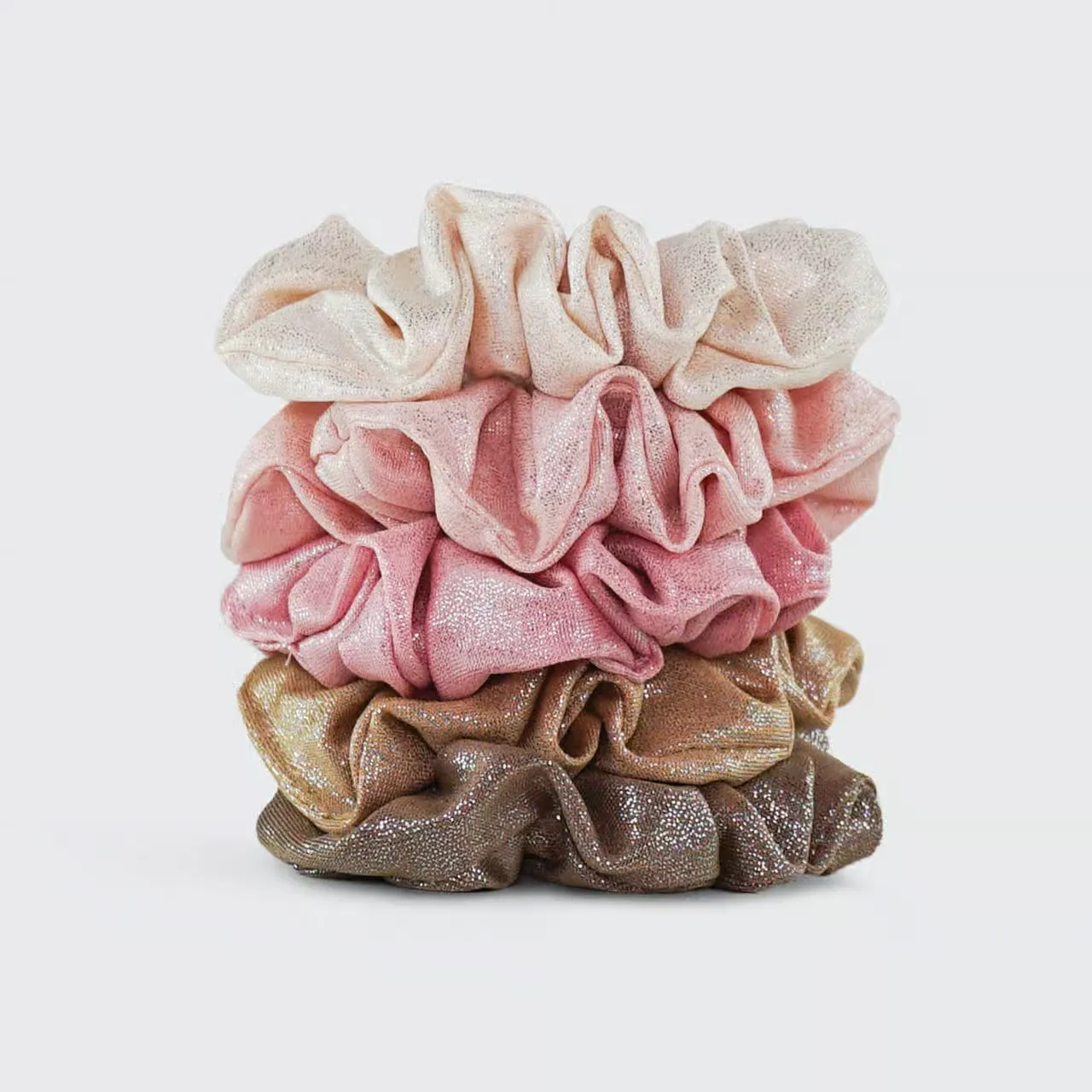 Kitsch Metallic Scrunchies - Blush