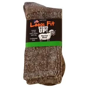 Loose Fit Stays Up Marled Merino Wool Socks