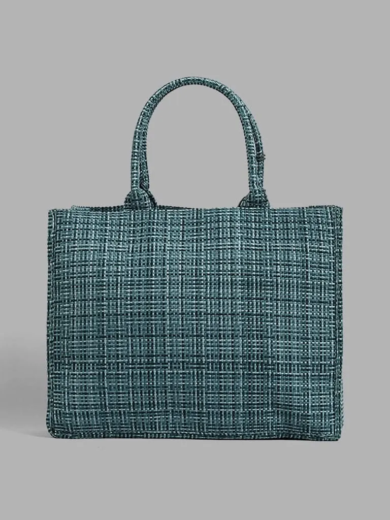 LOV Peacock Blue Woven Handbag