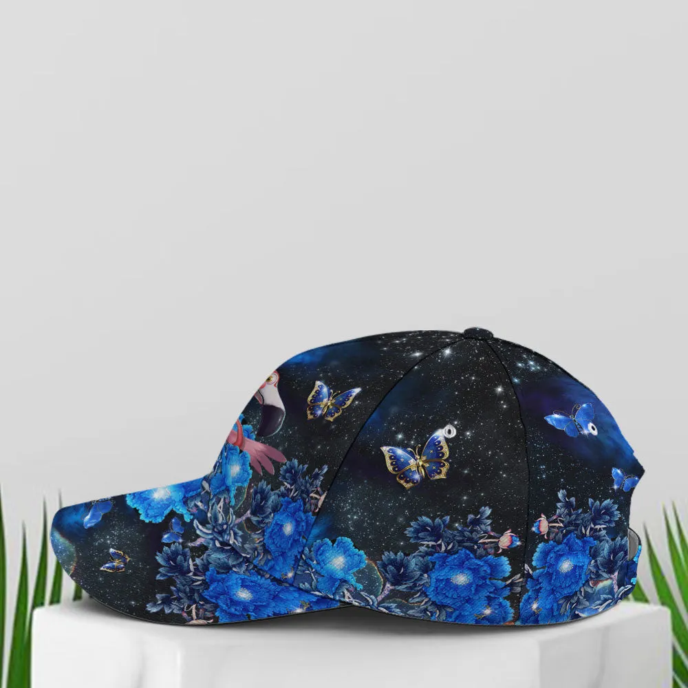 Magical Garden Night Flamingo Print Baseball Cap Coolspod