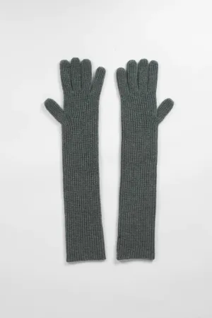 Milos Cashmere Gloves - Green Melange