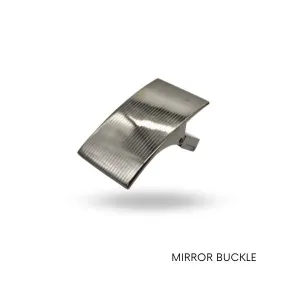 MIRROR Reversible nickle silver mirror buckle for men