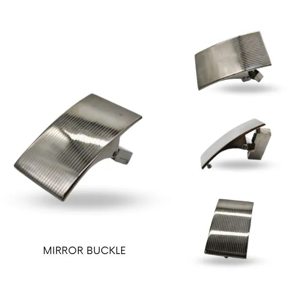 MIRROR Reversible nickle silver mirror buckle for men