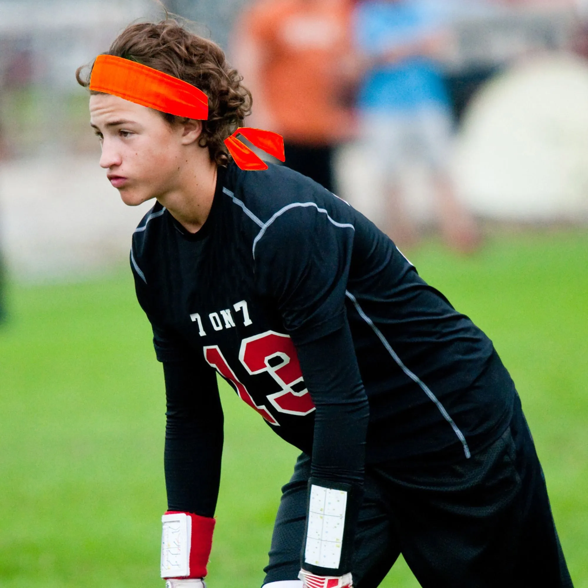 Neon Orange Tie Headbands - 12 Pack