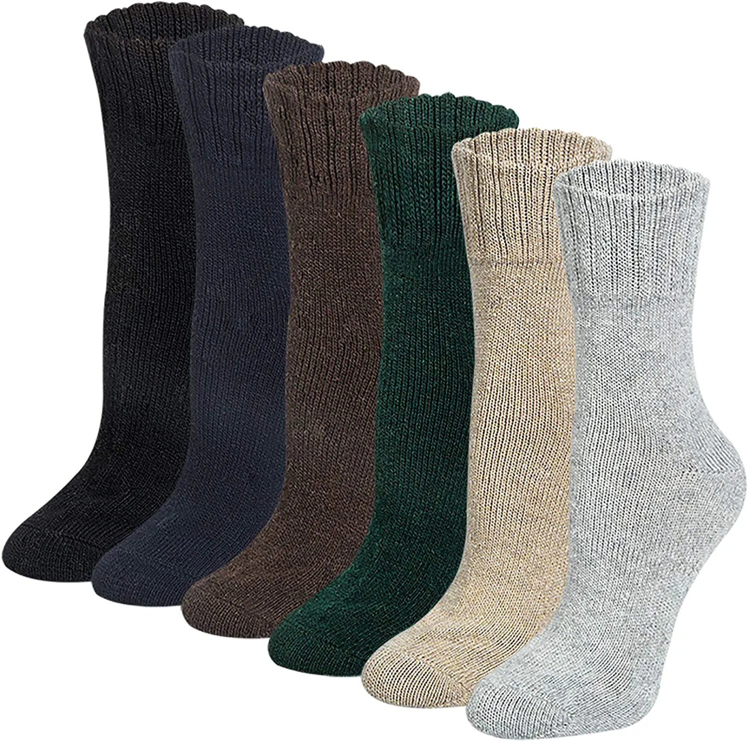 Pack of 5 Womens Winter Socks Warm Thick Knit Wool Soft Vintage Casual Crew Socks Gifts