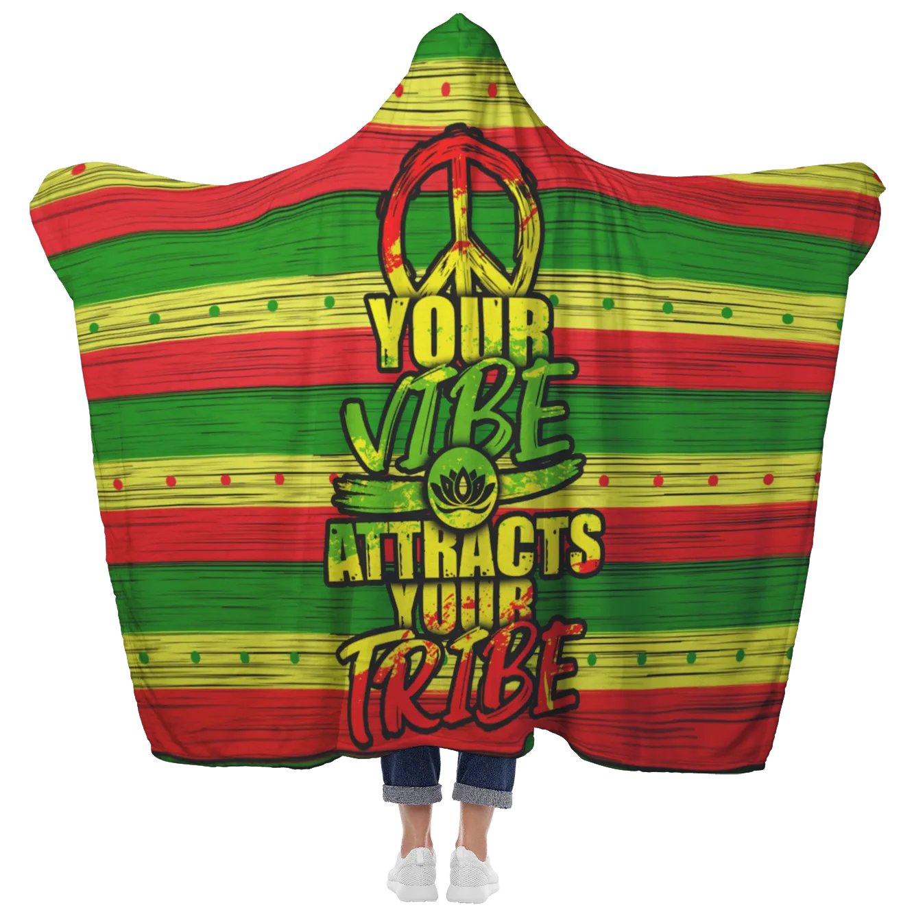 Peace Tribe Vibe Hooded Blanket