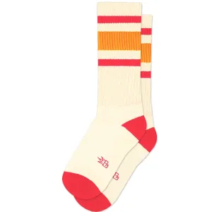 Pink & Orange Stripe Retro Unisex Crew Socks