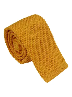 PLAIN YELLOW KNITTED TIE