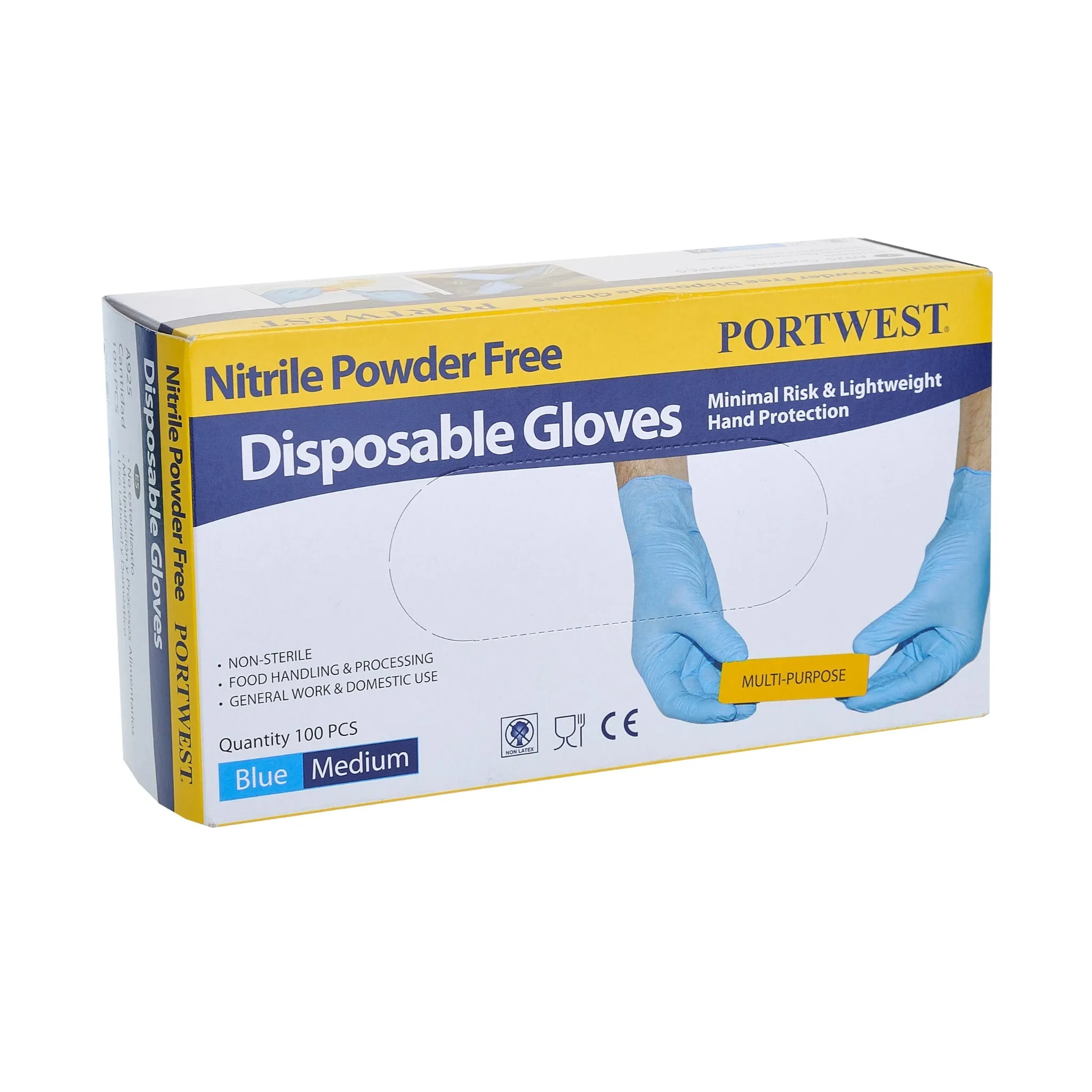 PORTWEST® Disposable Nitrile Gloves - 3 Mil - 100 pcs - A925