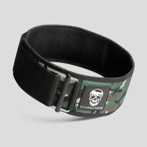 Quick Locking Weightlifting Belt | Premium Back Support - Woodland Camo