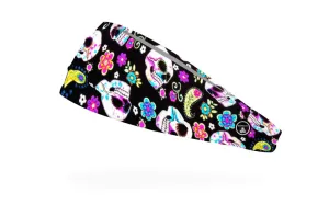 RAVEbandz The Pro - Wide Stretch Headband (Sugar Skulls)