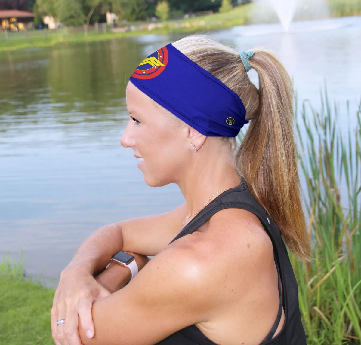 RAVEbandz The Pro - Wide Stretch Headband (WW - Blue)