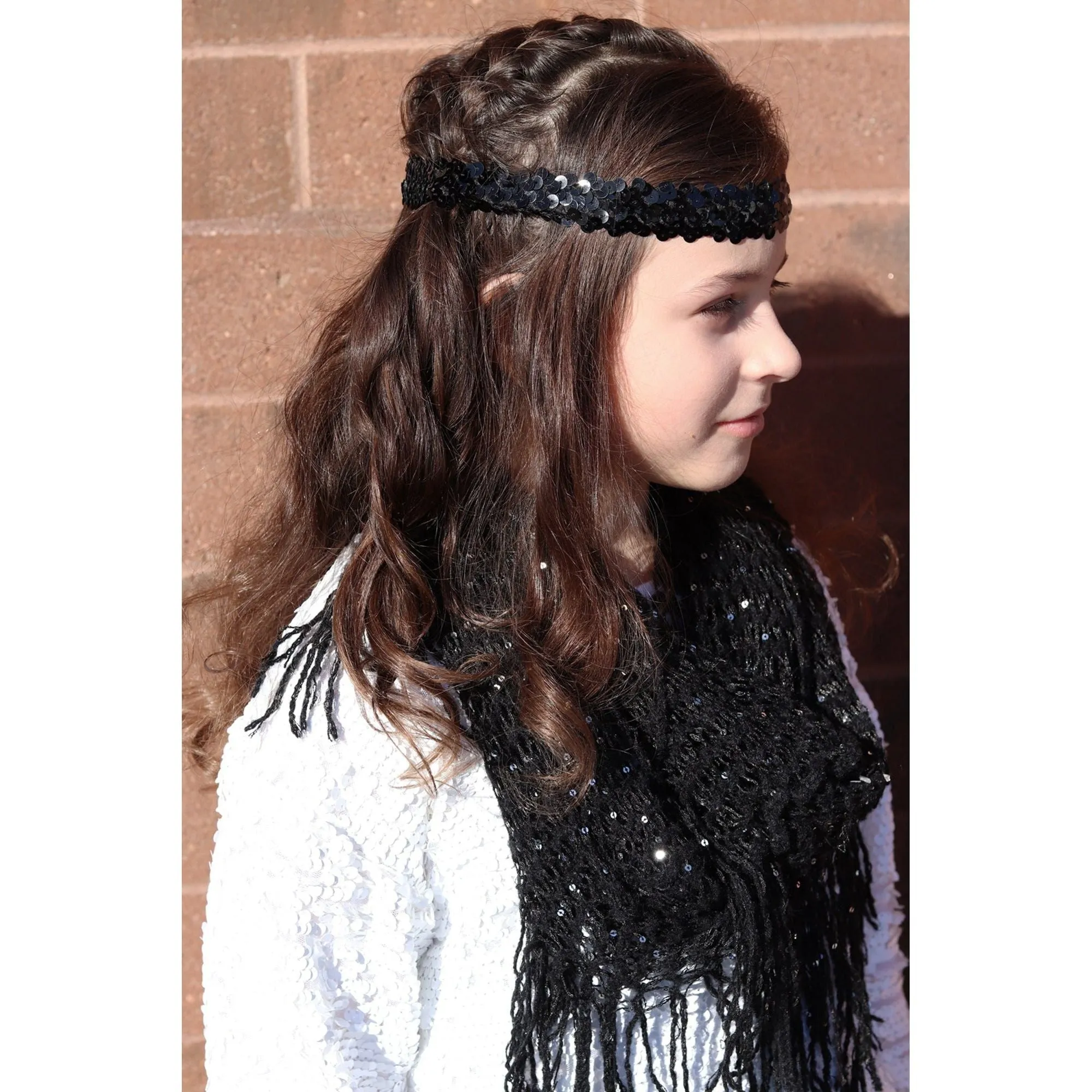 Silver Sequin Headbands - 12 Pack