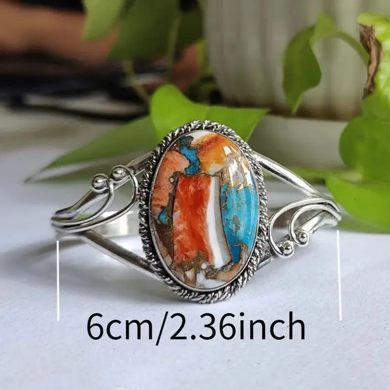 Stunning Turquoise Ladies Temperament Bracelet, Unique Vintage Charm Upscale Sense