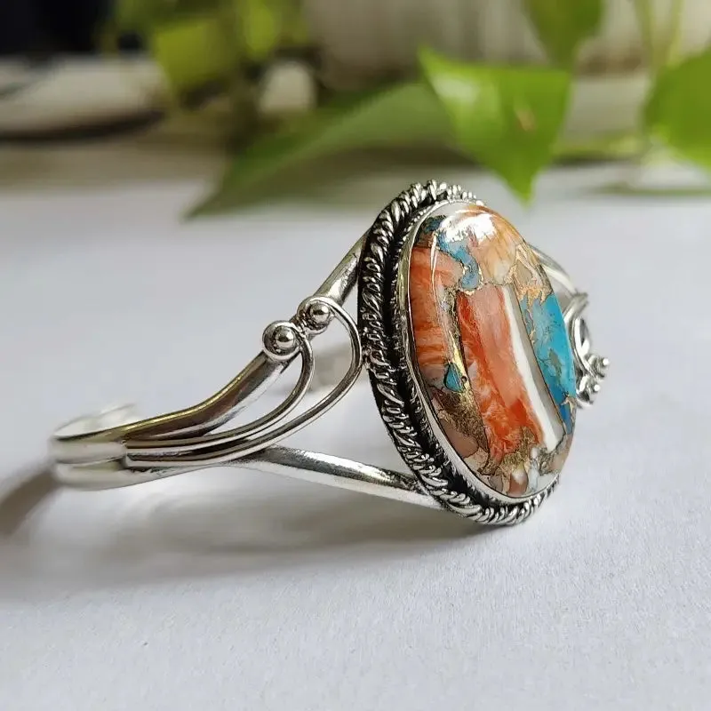 Stunning Turquoise Ladies Temperament Bracelet, Unique Vintage Charm Upscale Sense