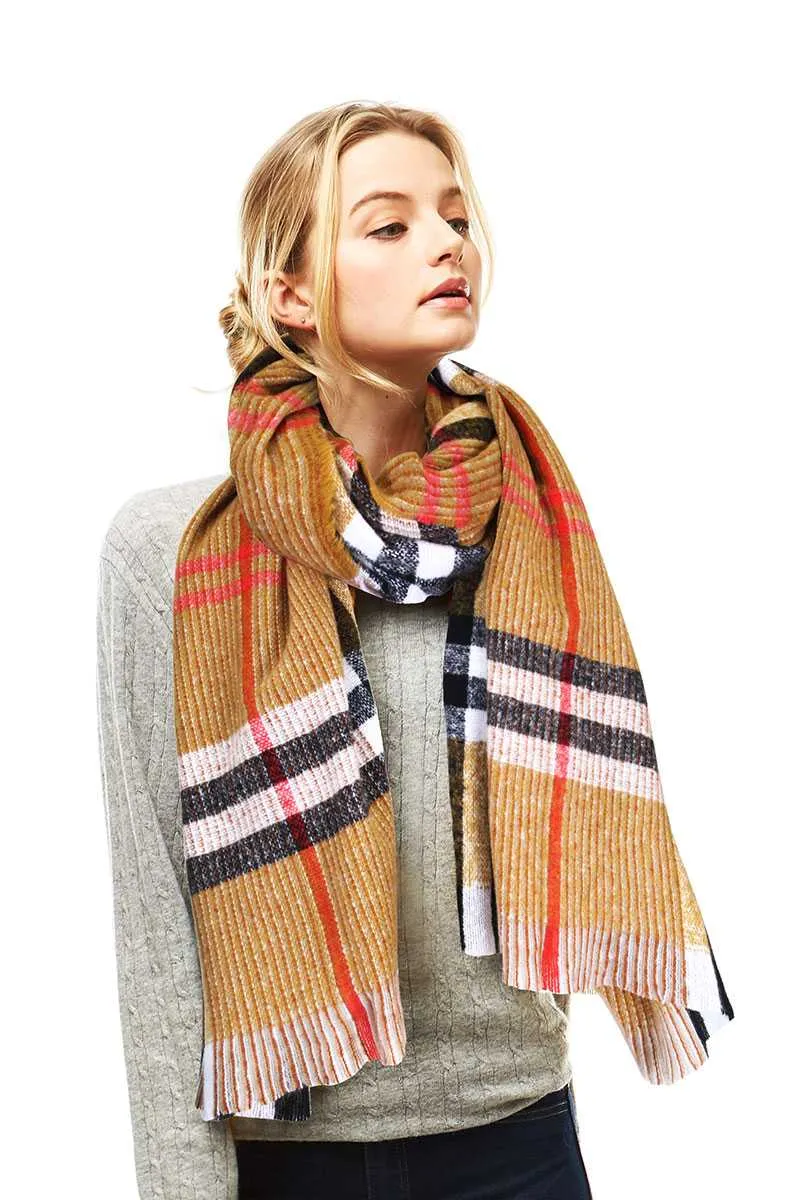 Stylish Plaid Modern Check Scarf