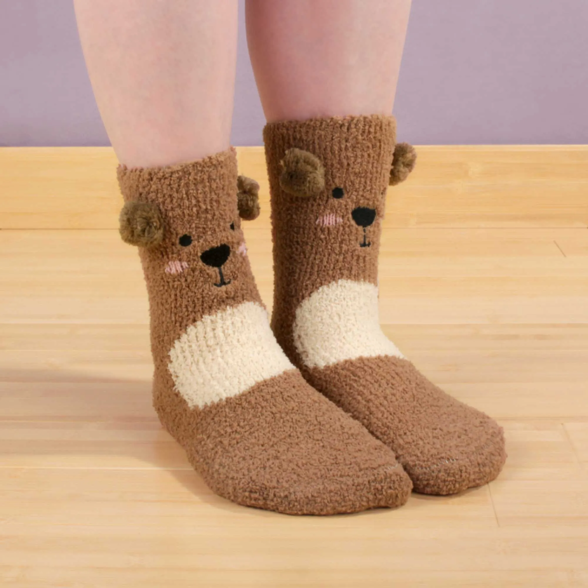 Super Soft Cozy Warm Cute Animal Non-Slip Fuzzy Crew Winter Socks