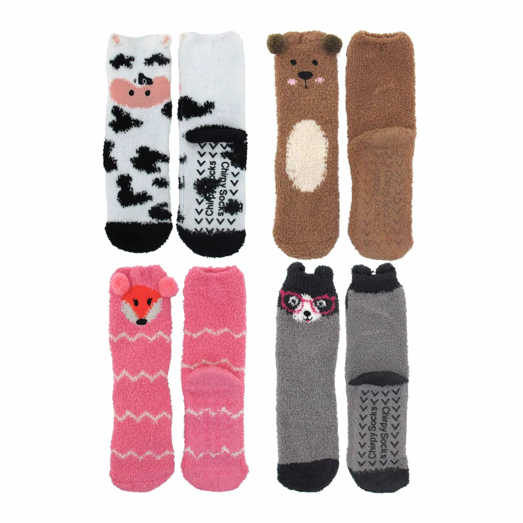 Super Soft Cozy Warm Cute Animal Non-Slip Fuzzy Crew Winter Socks