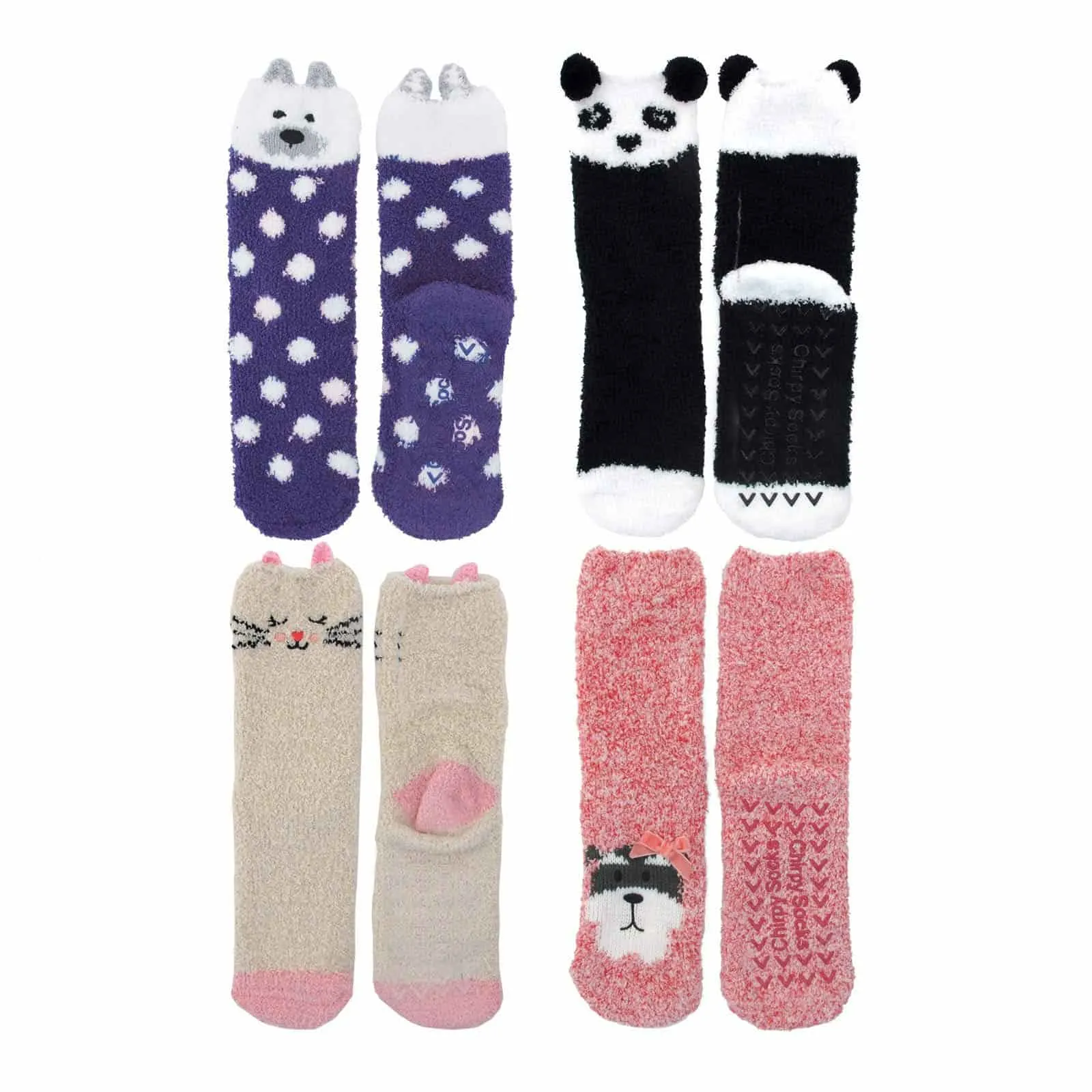 Super Soft Cozy Warm Cute Animal Non-Slip Fuzzy Crew Winter Socks