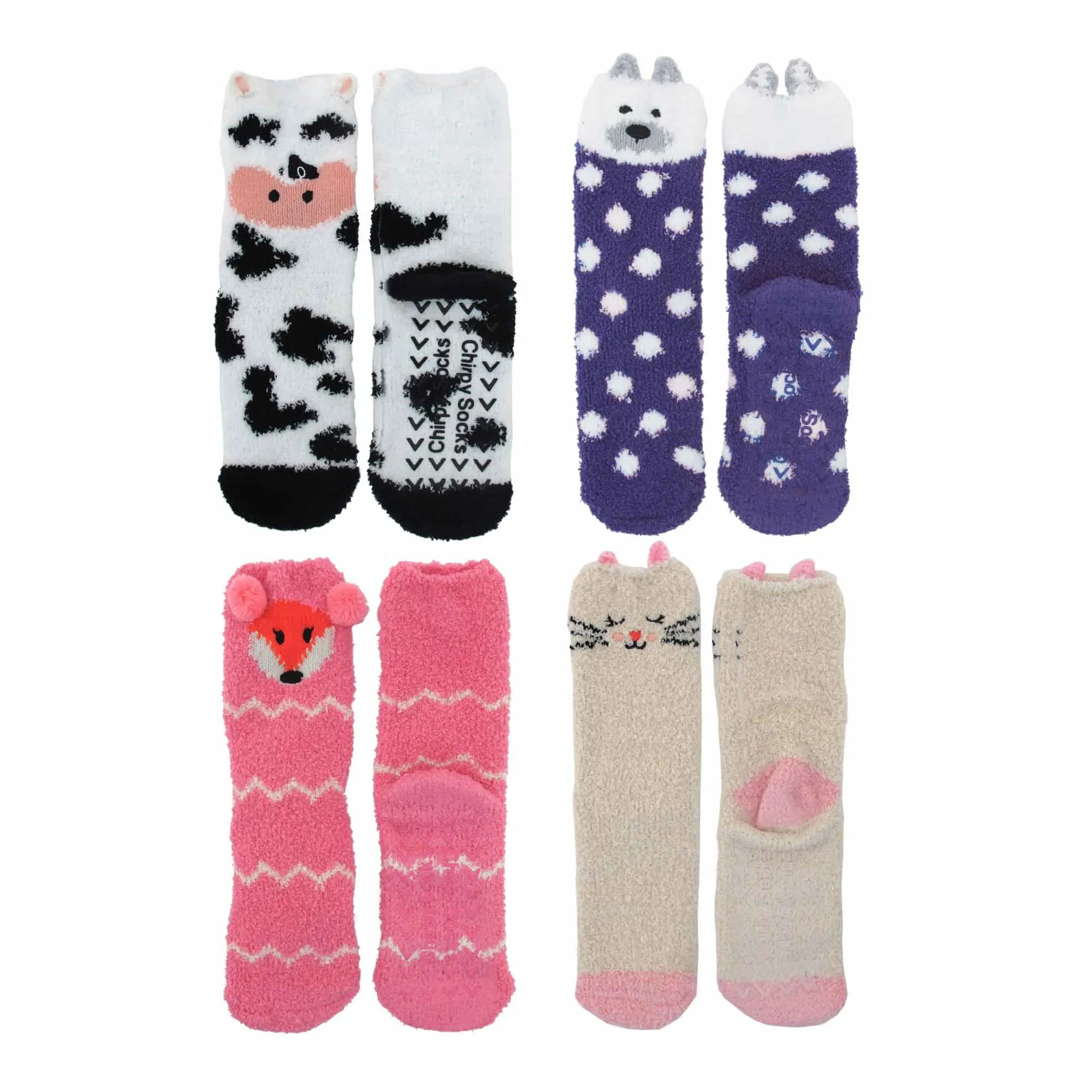 Super Soft Cozy Warm Cute Animal Non-Slip Fuzzy Crew Winter Socks