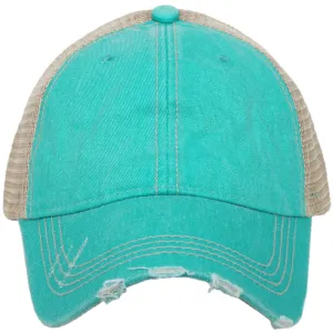 Teal Blank Wholesale Womens Trucker Hat