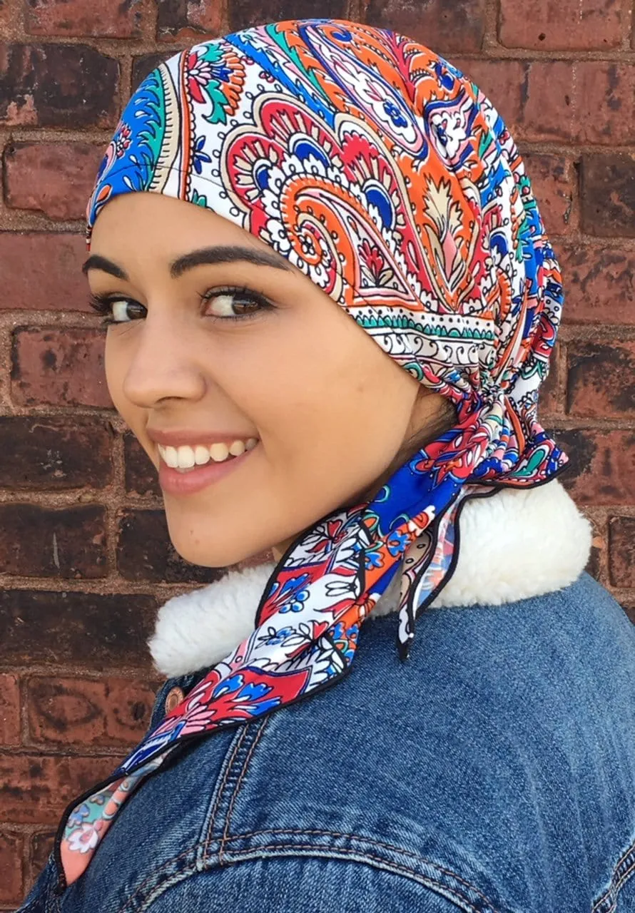 Tie Back Hat To Conceal Hair Multicolor Pre-Tied Stretchy Fashion Head Scarf Tichel Turban Hijab Beanie