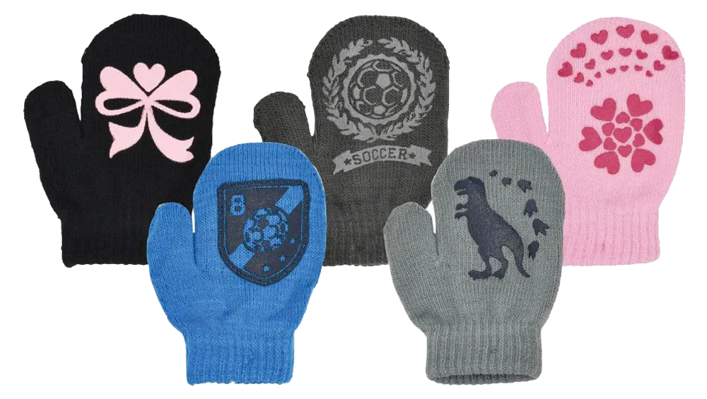 Winter Gloves-Kid's Magic Mittens w/Designer Palm Grip, 2-4